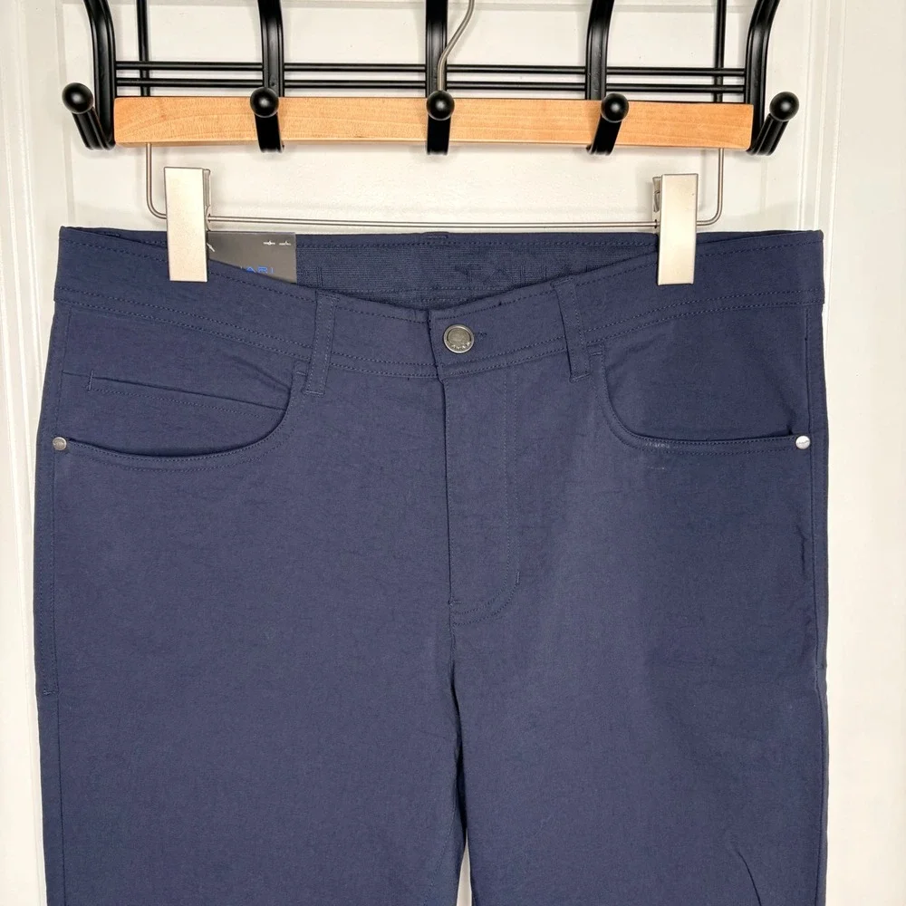 Tahari Every Wear Tech Pant Mens 32x32 Navy Straight Fit Flexible Waist Golf NEW